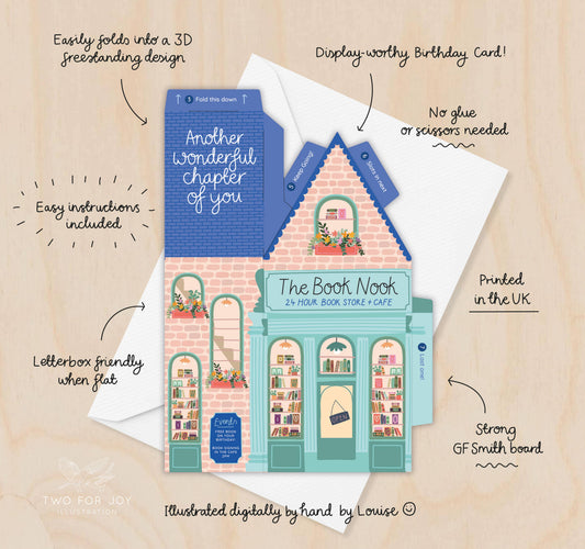 Book Nook Birthday Card – 3D Slot Together Card
