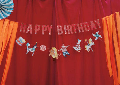 Partydeco Circus Party Happy Birthday Banner