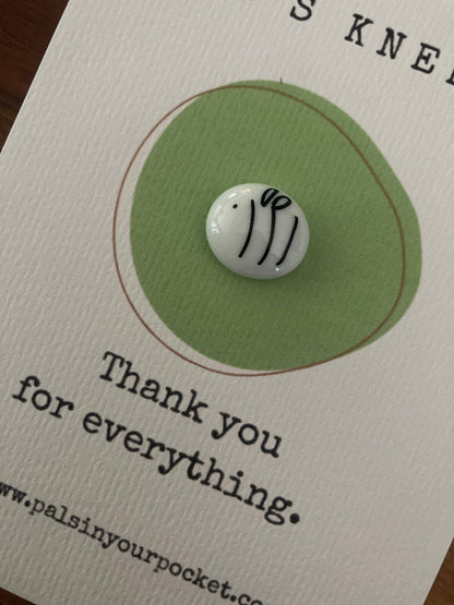 New pocket charm. Minimalist. Thank you. Bee