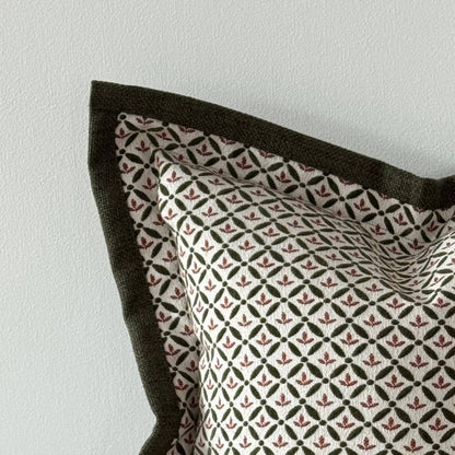Fleur Olive and Terracotta Print Cushion Cover