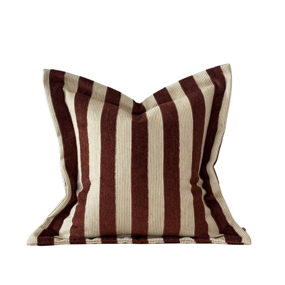 Orla Terracotta Green Stripe Cushion 45x45cm