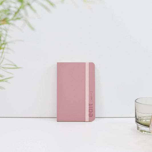 A6 recycled leather notebook - EDIT powder pink