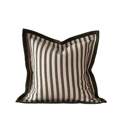 Fleur Olive and Terracotta Stripe Cushion Cover