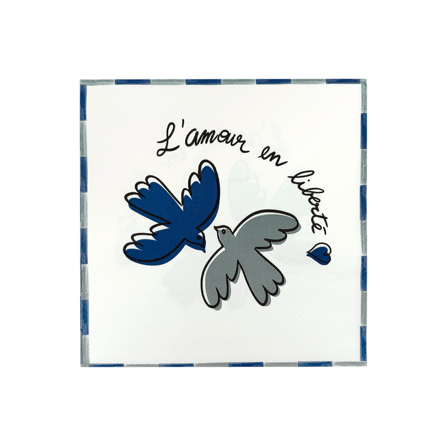 Blue love-bird paper napkins x20