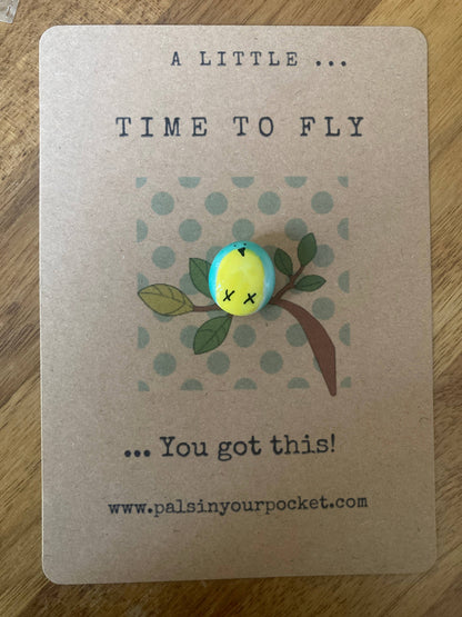 Positive Pocket Pebble - Bird, New Beginnings, Hope Art