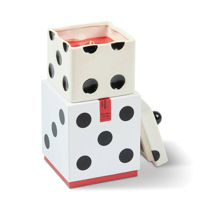 Paddywax Lucky Dice 10oz/283g Ceramic Red Wax Candle - Tobacco Patchouli