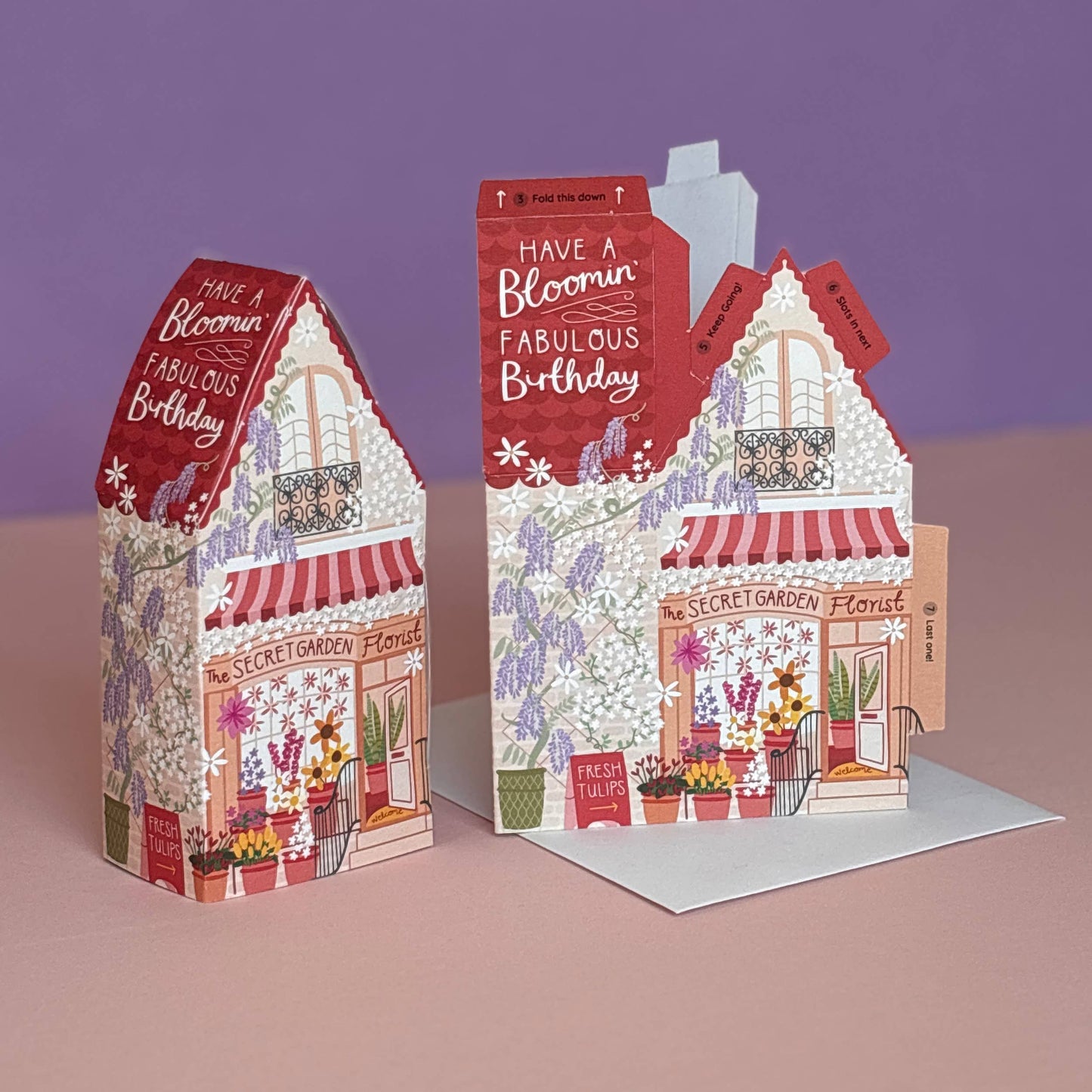 Florist Birthday Card – 3D Slot Together Greeting Card