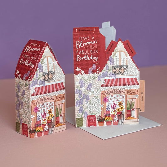 Florist Birthday Card – 3D Slot Together Greeting Card