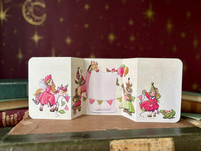 Vintage Inspired Party Animal Kids Birthday Card: Handmade Fold Out Card