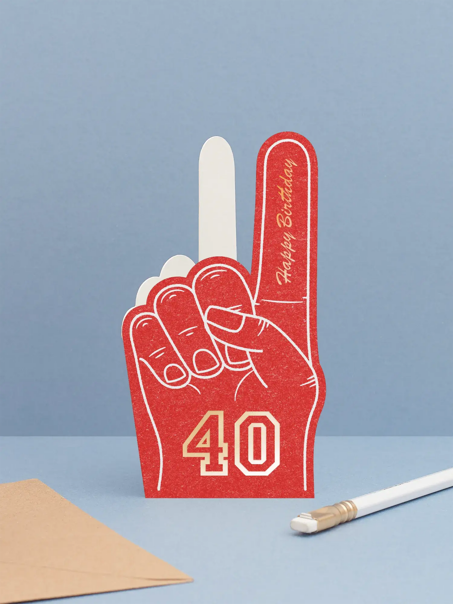 40th Birthday Milestone Card | Foam Finger Die Cut Age Card