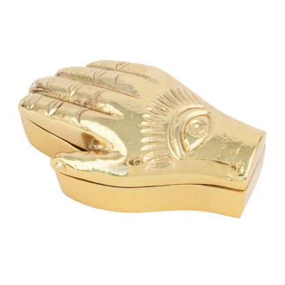 Helio Ferretti Metal Hand Jewellery Box - Gold