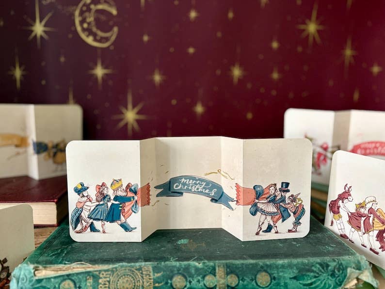 Vintage Christmas Cracker Card “Nutcracker” , Hand Illustrated Card by UK artist Manymoon Fables