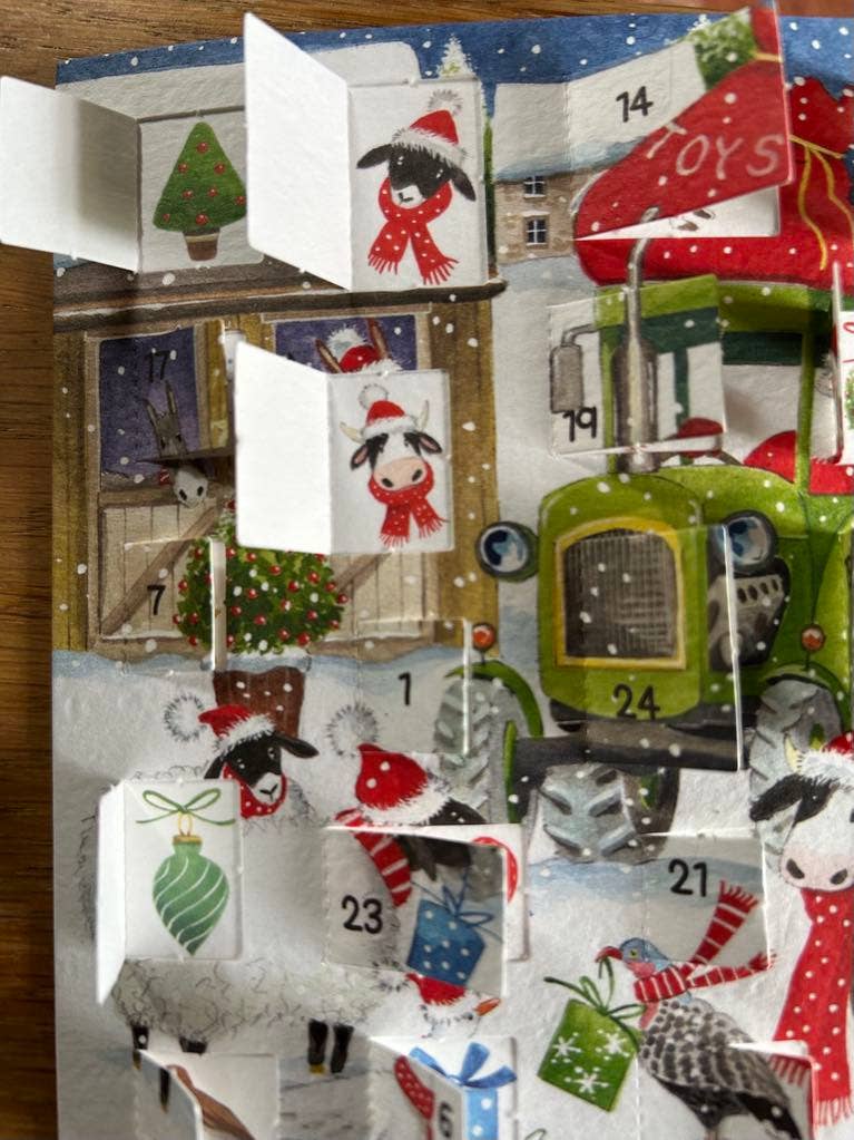 Christmas on the Farm Advent Calendar Card
