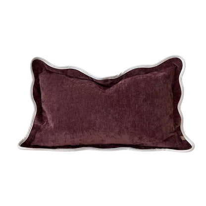 Chloe Plum Scalloped Edge Cushion Cover 50x30