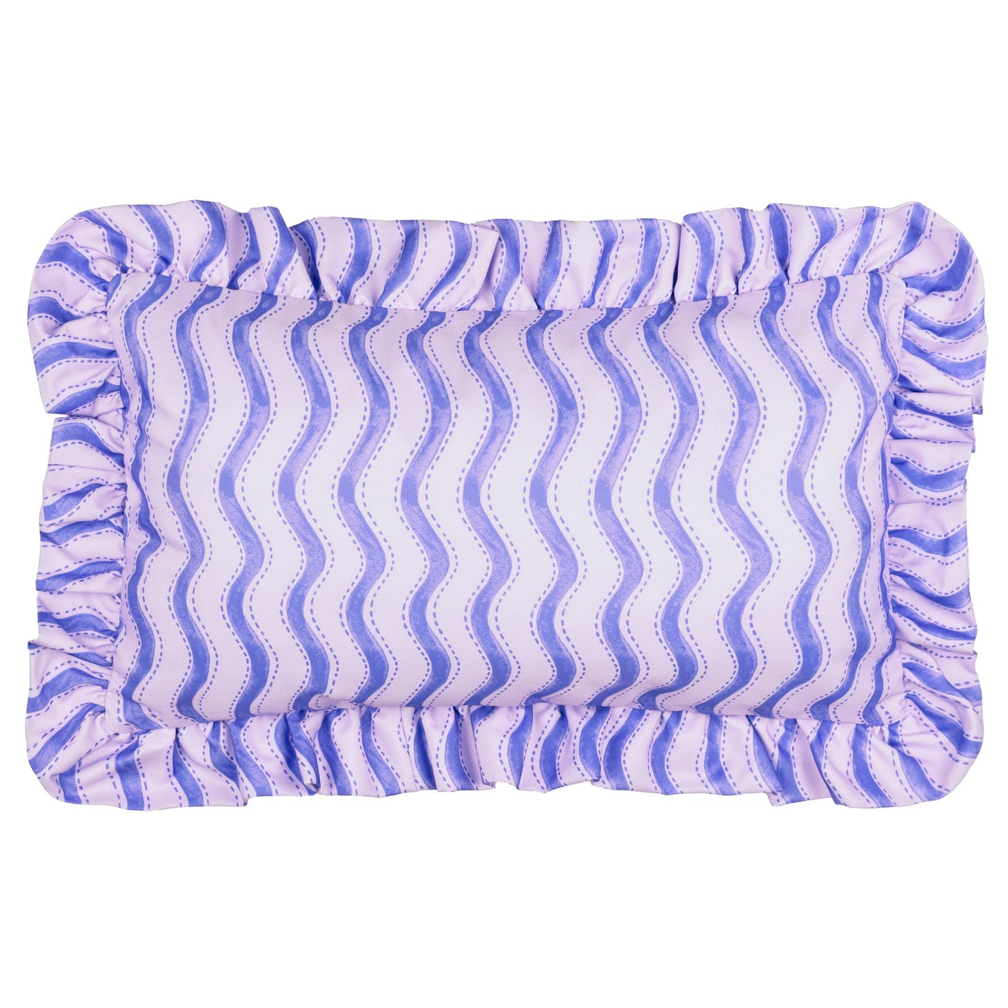 Summer Solstice Wiggly Stripe Outdoor Cushion Cobalt