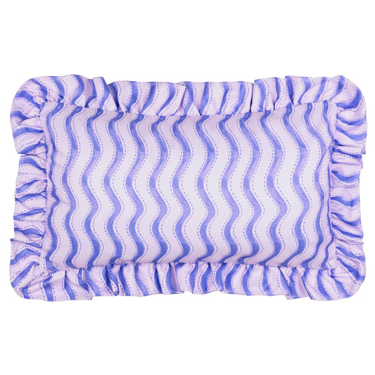 Summer Solstice Wiggly Stripe Outdoor Cushion Cobalt