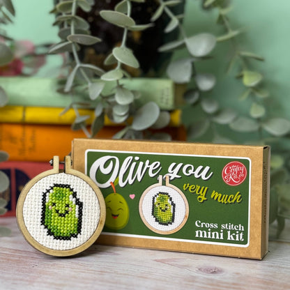 Olive You Very Much Mini Matchbox Cross Stitch Kit