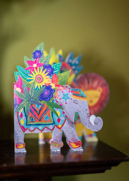 'Elephant Parade' Die-Cut Greetings Card
