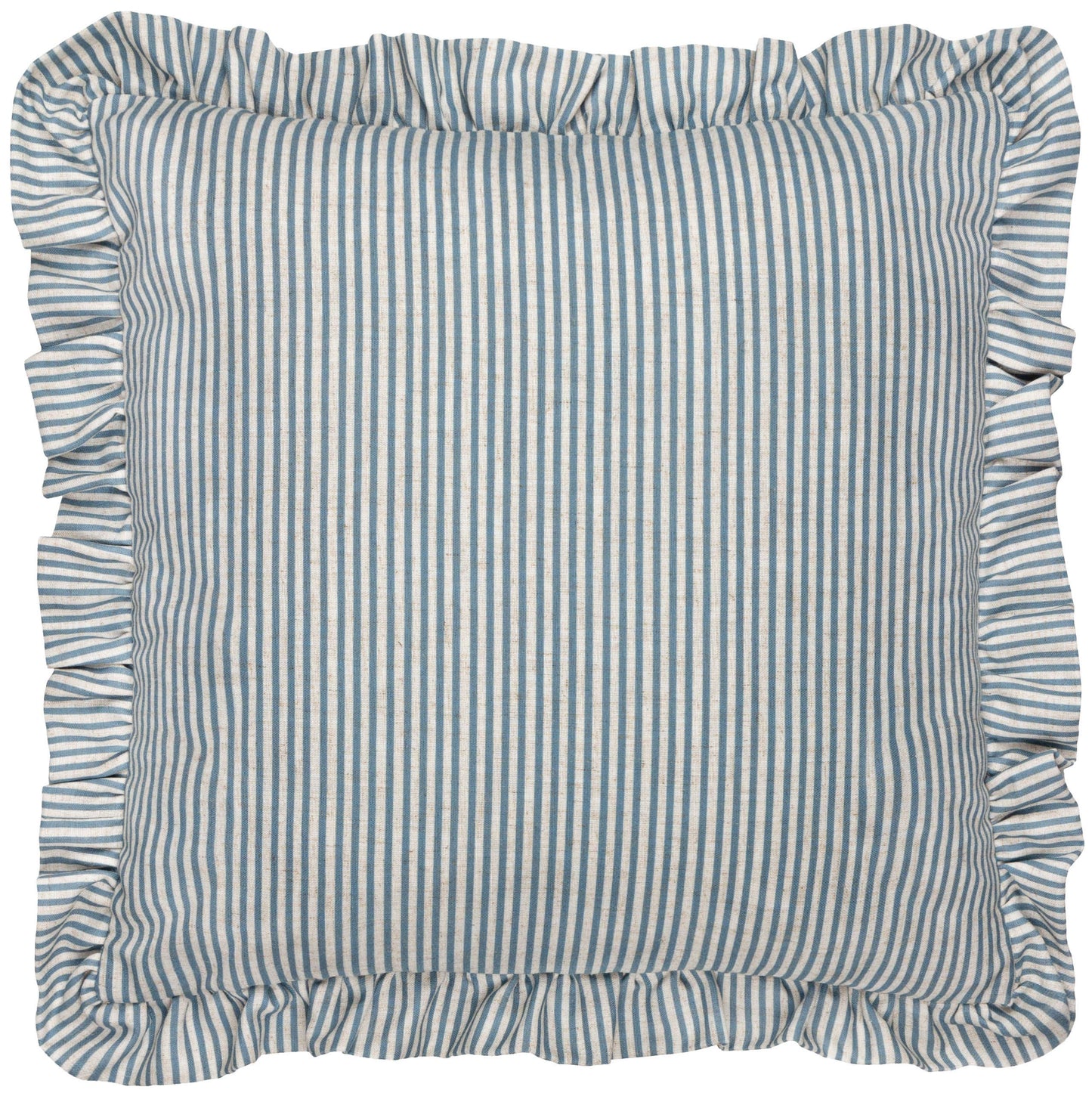 Martha Embroidered Ruffle Cushion Blue