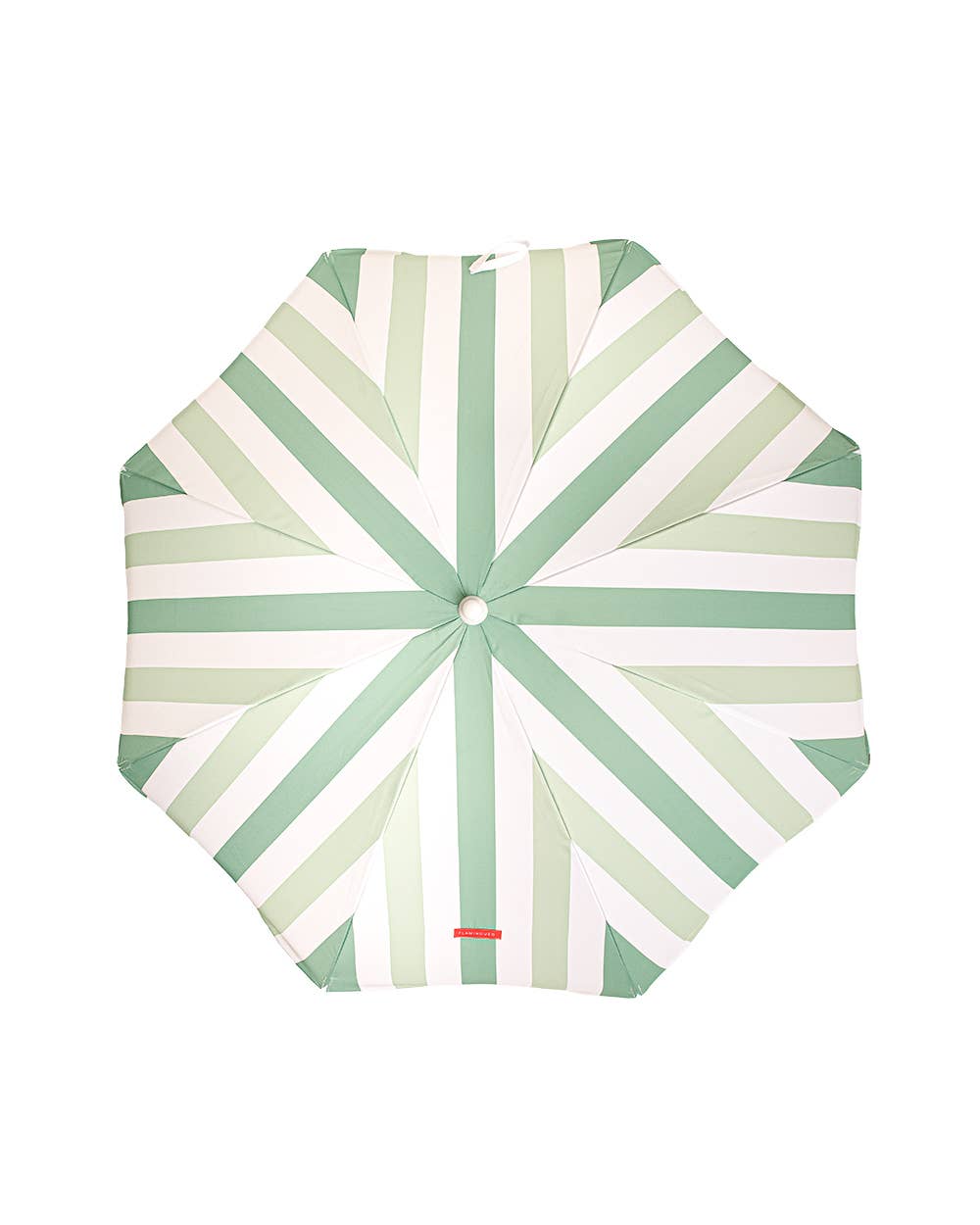 Green Parasol Outdoor Terrace and Beach Parasol UPF 50+ Protection Wide Stripes