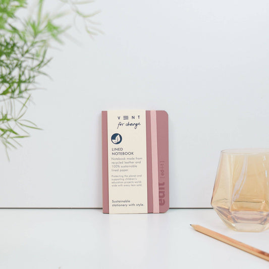 A6 recycled leather notebook - EDIT powder pink