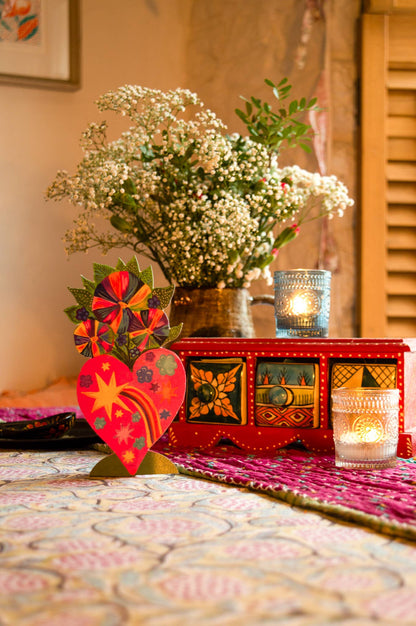 'Magical Pop Up Heart Vase' Greetings Card