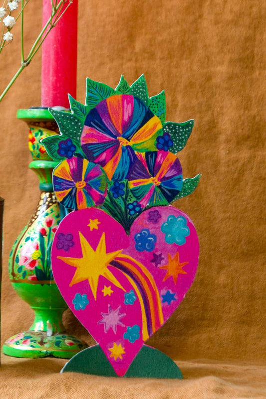 'Magical Pop Up Heart Vase' Greetings Card