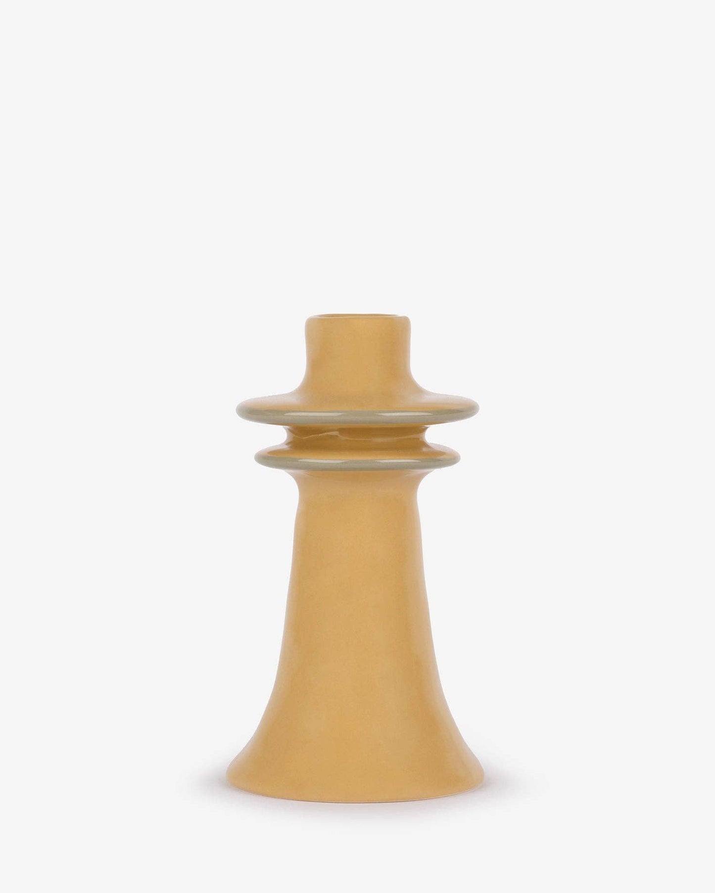 Stoneware Candlestick Holder - Mustard