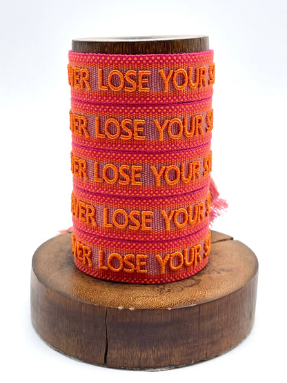NEVER LOSE YOUR SPARKLE statement bracelet woven, embroidered
