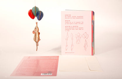 3D Puzzle Wooden greeting Card Mouse – Happiness in Small Things