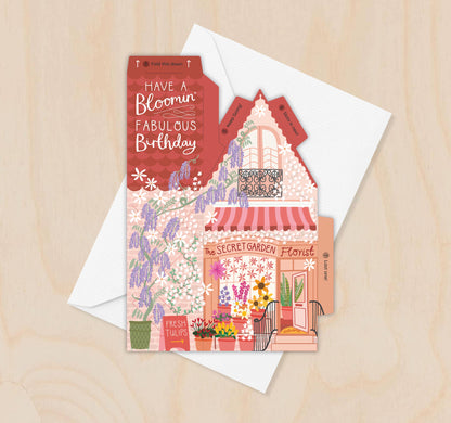 Florist Birthday Card – 3D Slot Together Greeting Card