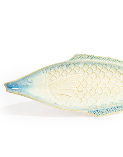 Blue & White Ceramic Fish Dish