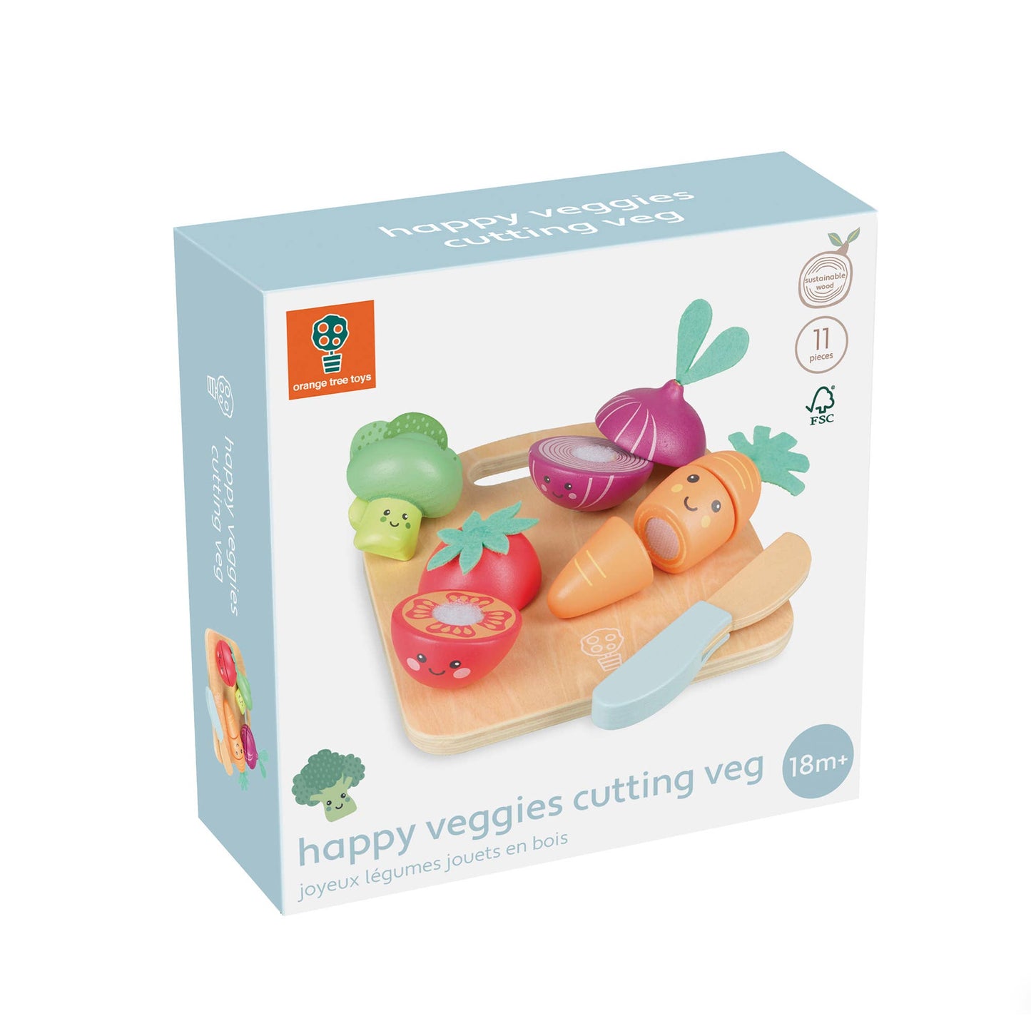Happy Wooden Veggies Cutting Veg