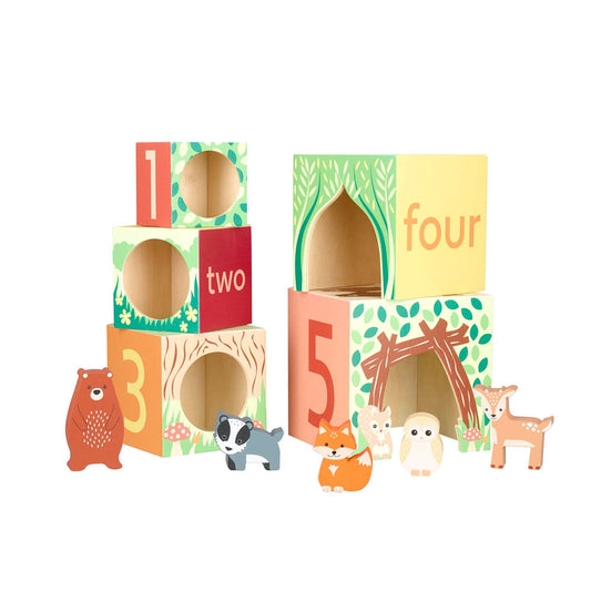 Woodland Animal Wooden Stacking Cubes