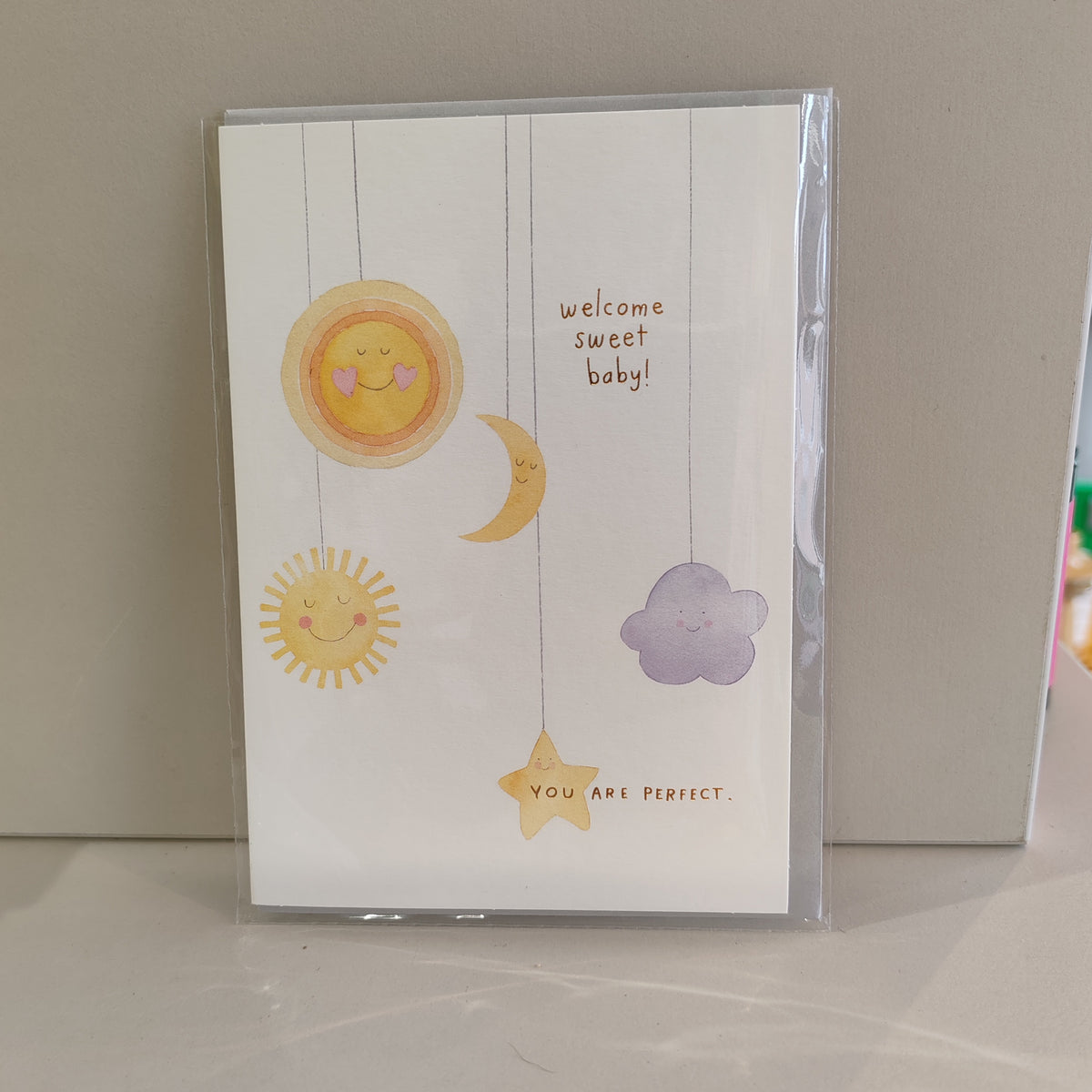 Welcome sweet baby greeting card.