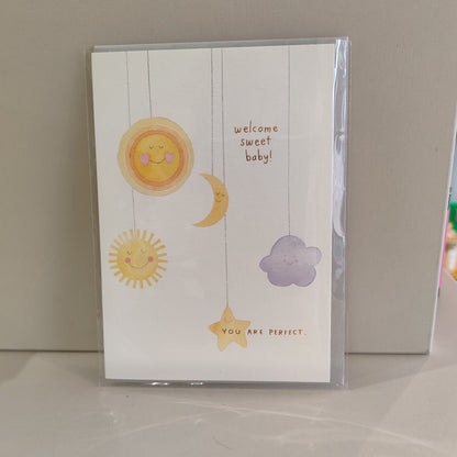 Welcome sweet baby greeting card.