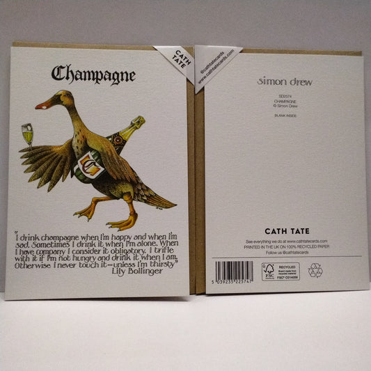 Champagne Duck - Greeting Card with Lily Bollinger Quote