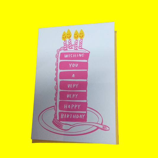 Birthday cake slice greeting card