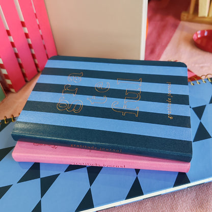 Blue stripe gratitude journal.