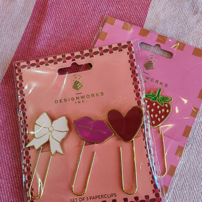 Set of 3 enamel Love paperclips