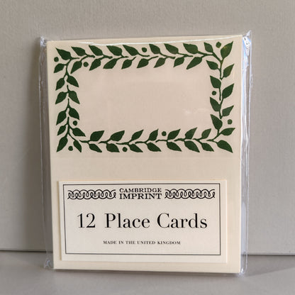 Pack of 12 place cards. Pea Green
