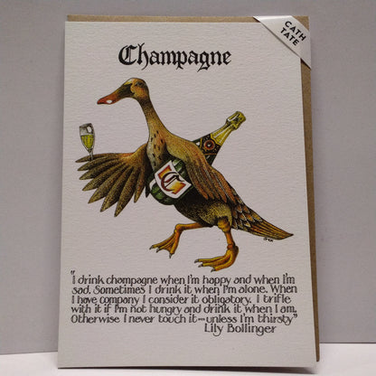 Champagne Duck - Greeting Card with Lily Bollinger Quote