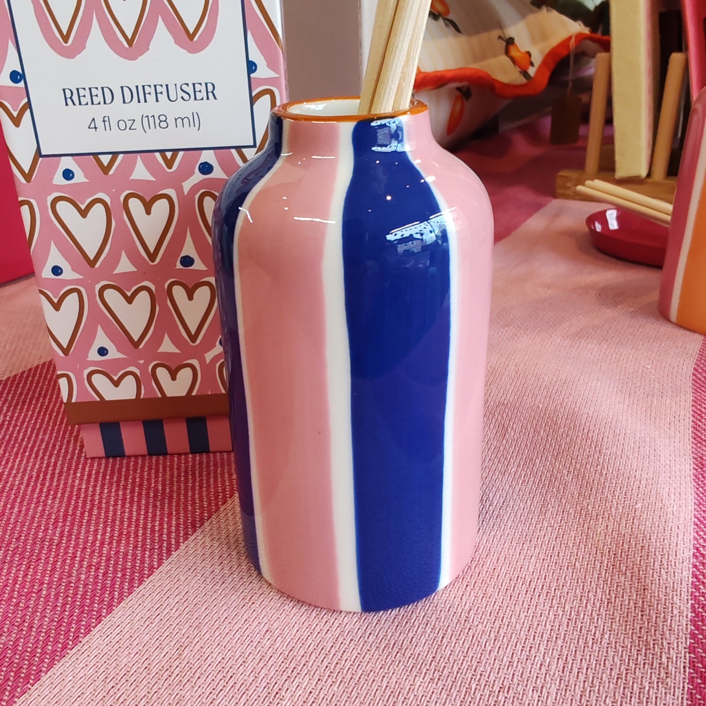 Paddy Wax Rosewood Vanilla Reed Diffuser 4 fl oz Pink Navy