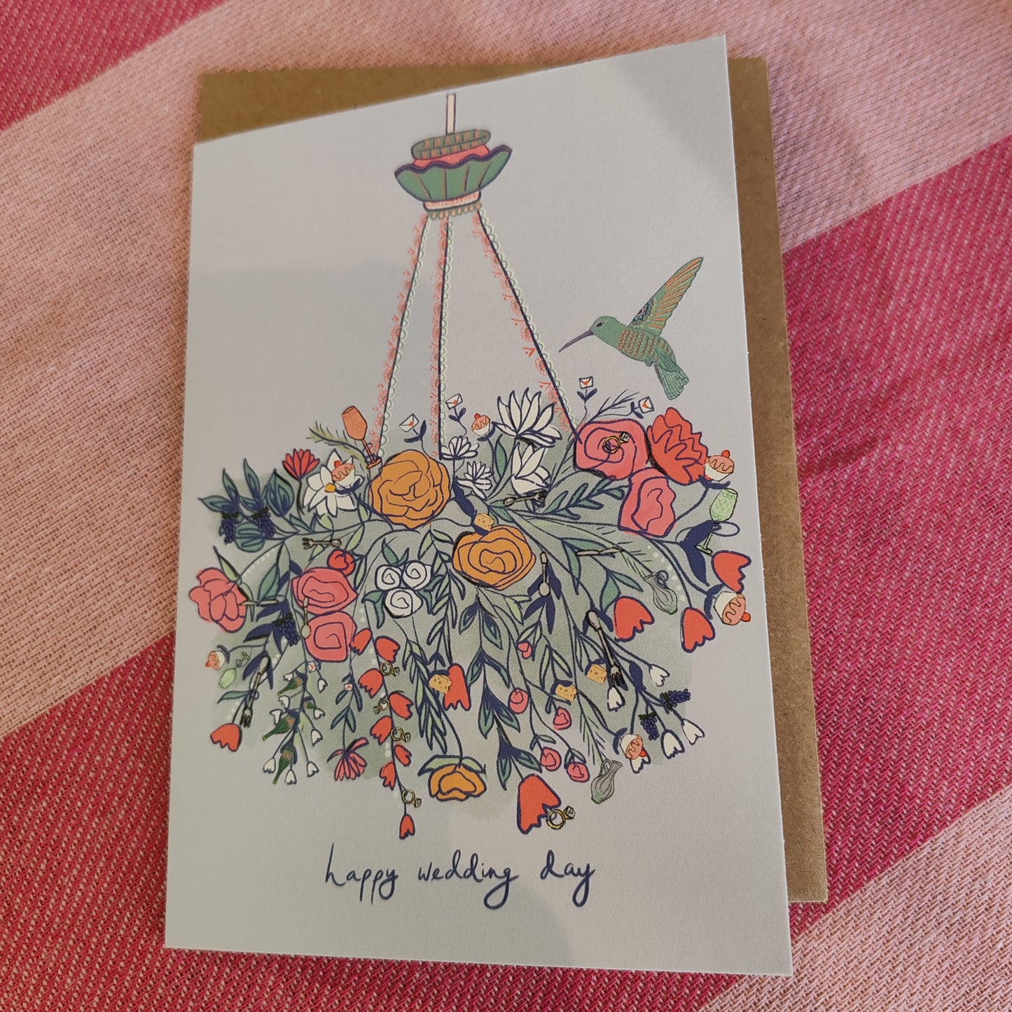 Wedding flower chandelier greeting card