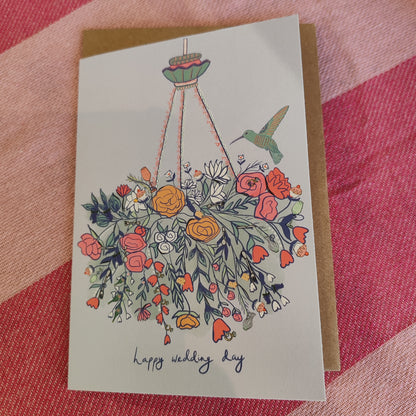 Wedding flower chandelier greeting card
