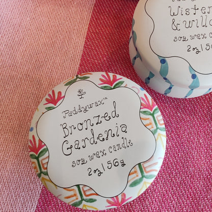 Bronzed Gardenia mini soy wax candle
