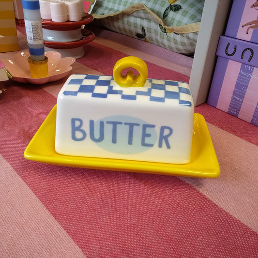 Small Butter Dish, Blue, Bon Appetit
