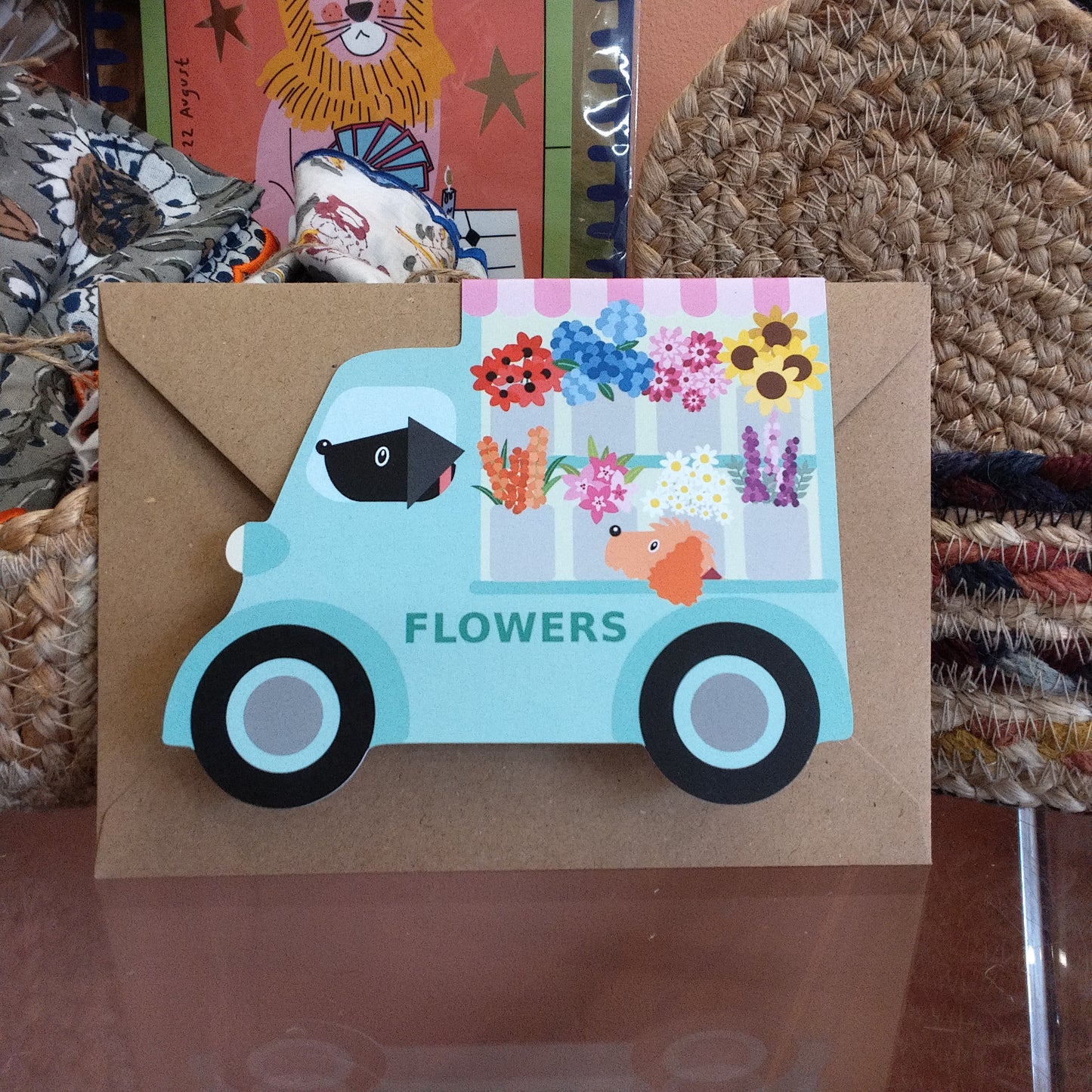 Flower Van Shaped Card