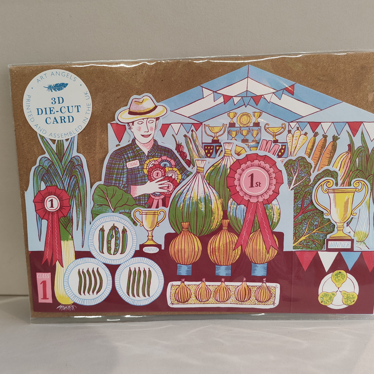 Gardener vegetable show greeting card