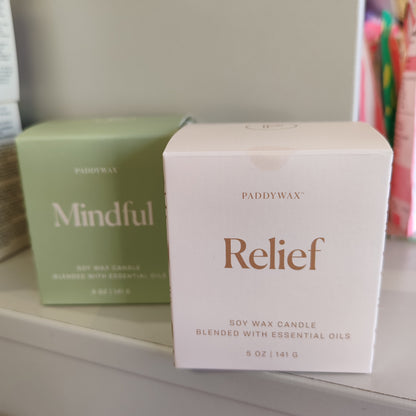 Wellness essential oils scented candle. 7oz. Relief